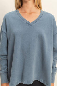 Hyfve - Urban Fade Oversized V-neck Sweatshirt