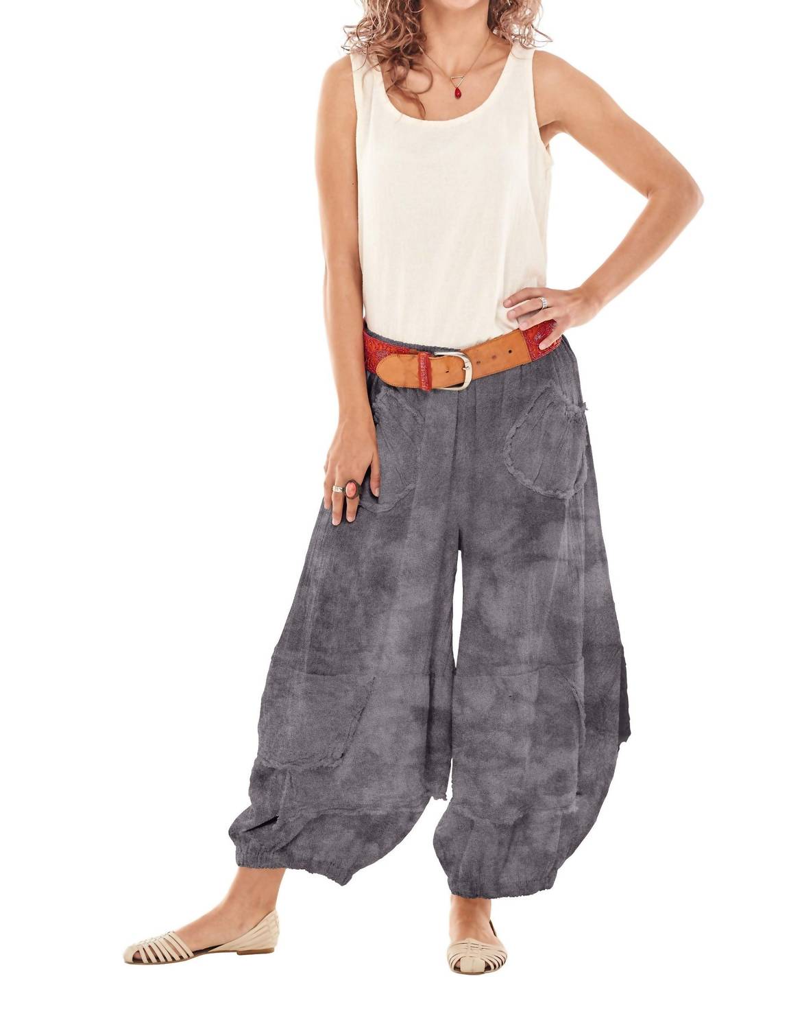 Oh My Gauze! Guchi Pant in washed black - women's pants