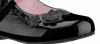 Nina Girls Toddler Elodee Mary Jane Dress Shoes in black patent - kids' shoe - detail view