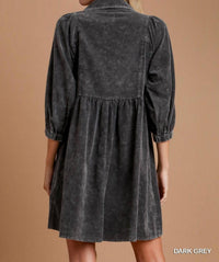 Umgee - Corduroy Mineral Wash Mini Dress