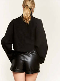 Jade By Jane - Mock Neck Wide Sleeve Top