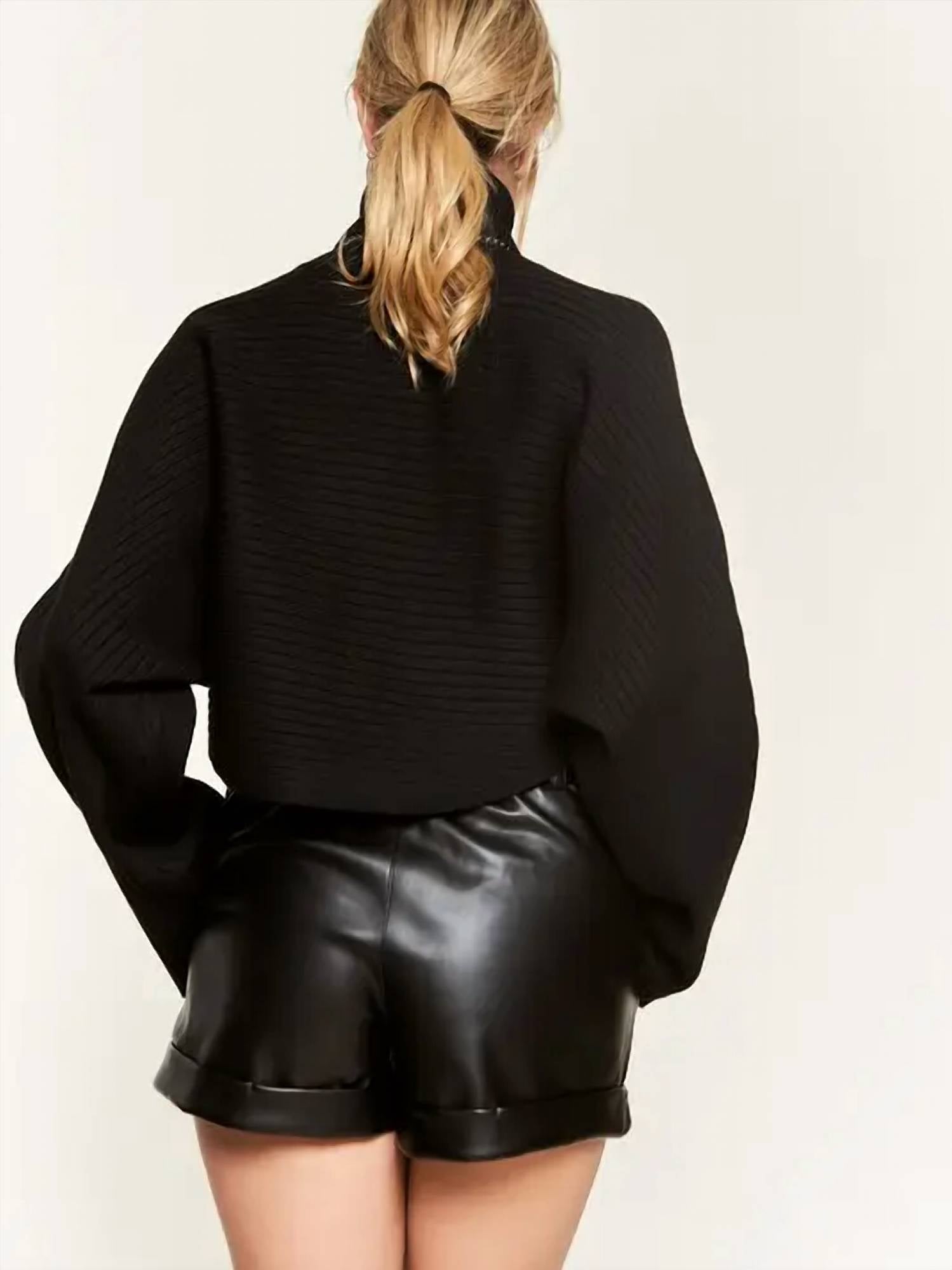 Jade By Jane - Mock Neck Wide Sleeve Top