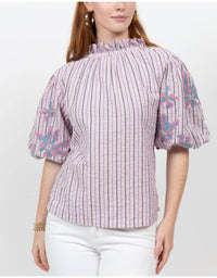 Ivy Jane - Seersucker Floral Top
