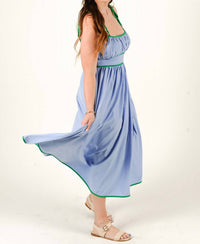 entro Meadow Maxi Dress in blue - women's dress - detail view