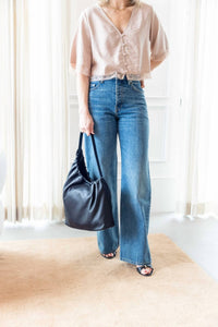 Sablyn - Simone Short Sleeve Button Down Top With Lace