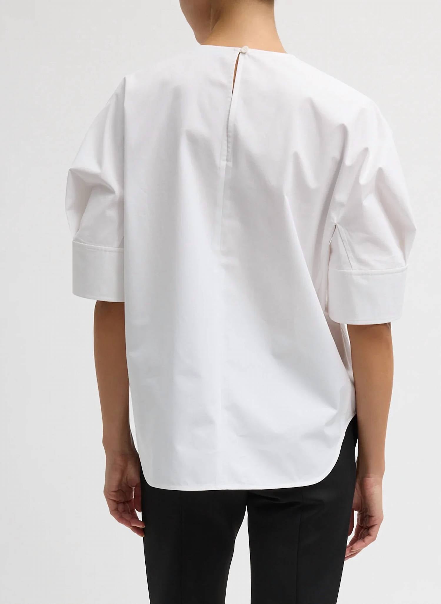 Tibi - Compact Eco Poplin Reverse Sleeve Top