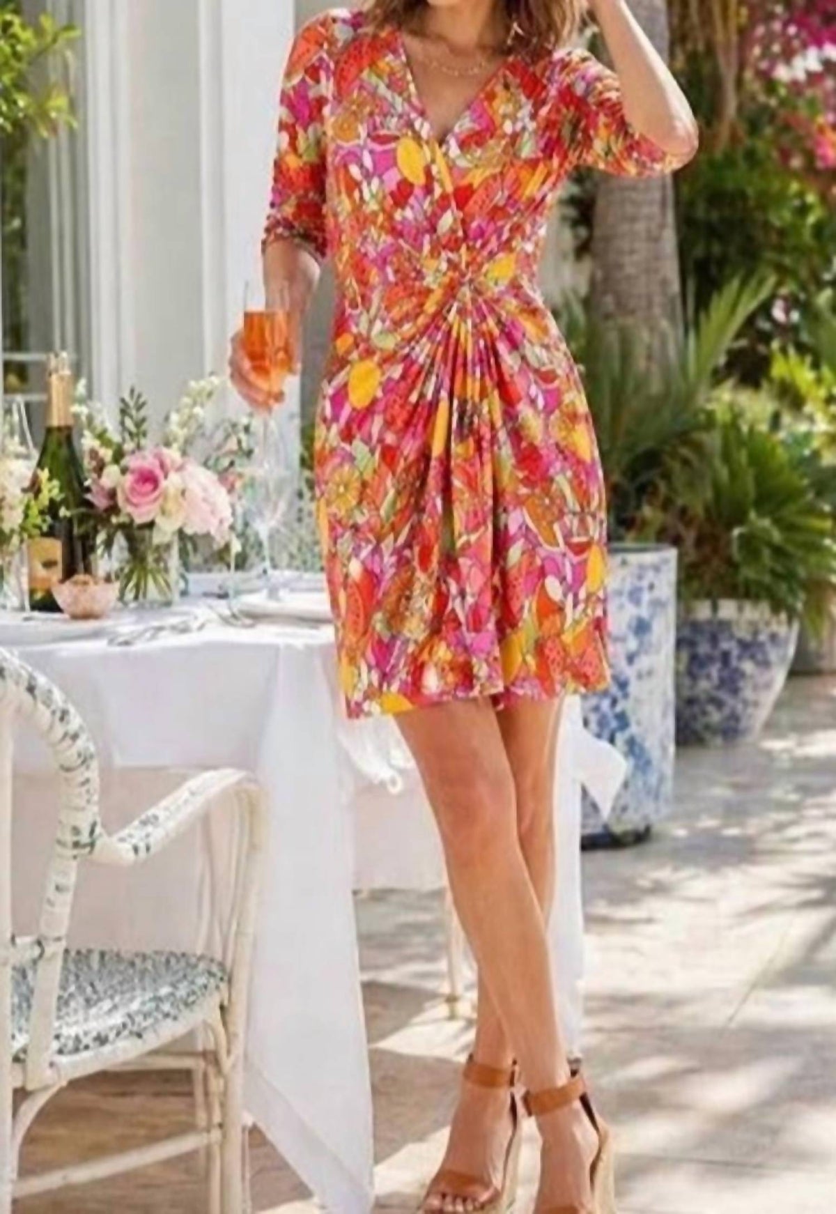 Hale Bob - V-Neck Citrus Dress