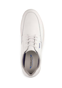 Ferrato Men's Professional Flat Leather Shoes in white - men's sneaker - alternate view