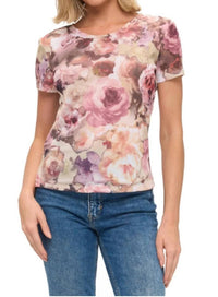Ariella - Floral Mesh Tee