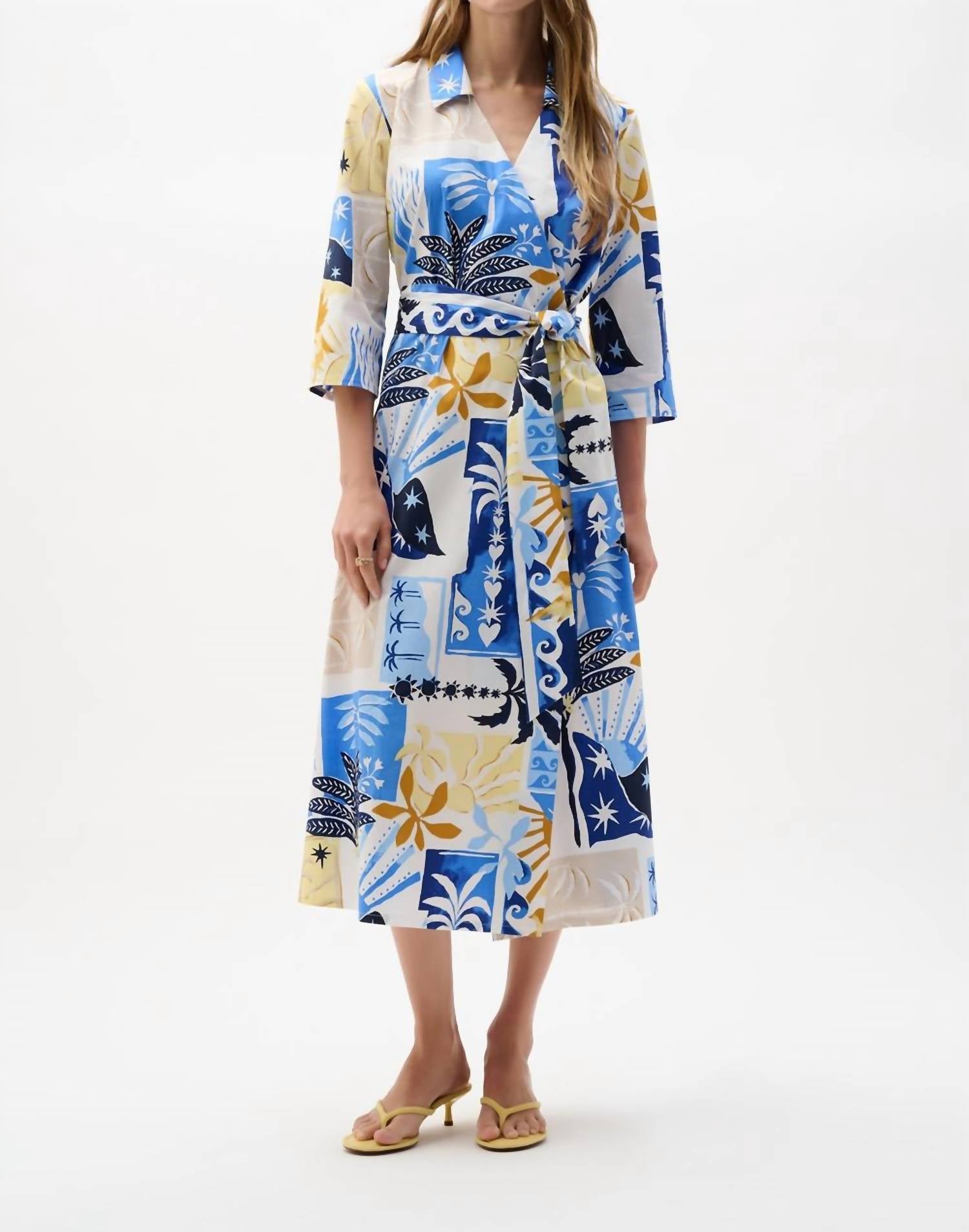 Joseph Ribkoff - Floral V-neck Wrap Dress