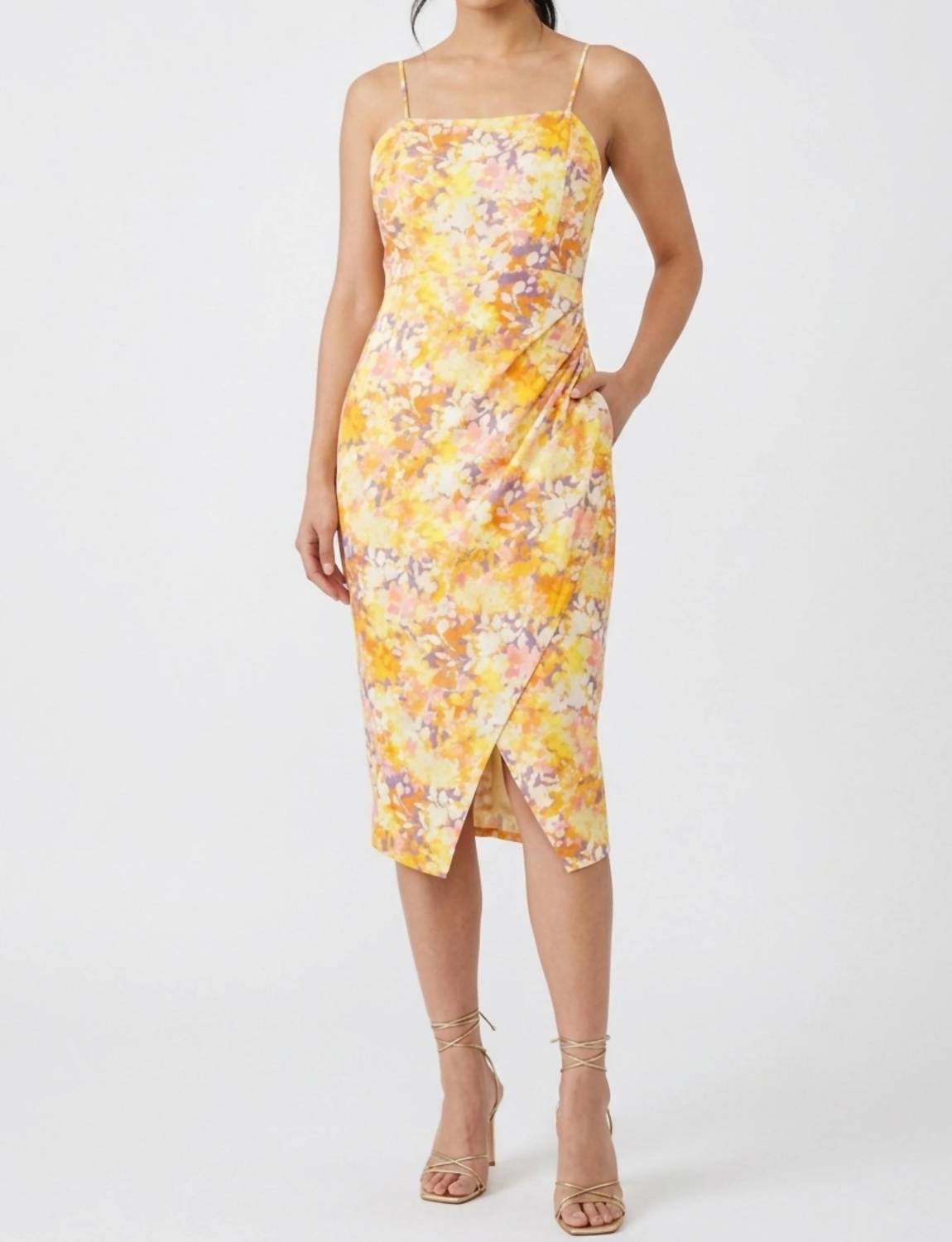 Laundry By Shelli Segal - Floral Print Skirt Overlay Spaghetti Strap Dress