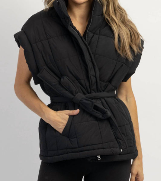 AVALON TIE QUILTED PUFFER VEST