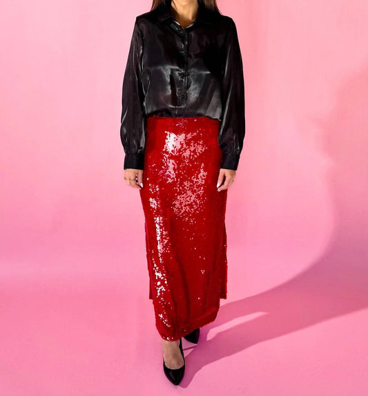 Endless Rose - Straight Sequin Maxi Skirt