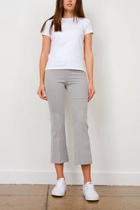 Avenue Montaigne Leo Flare Cut Pants in stripes seersucker grey - women's pants
