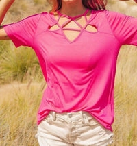 Bibi - Silky Knit Front Detail Top