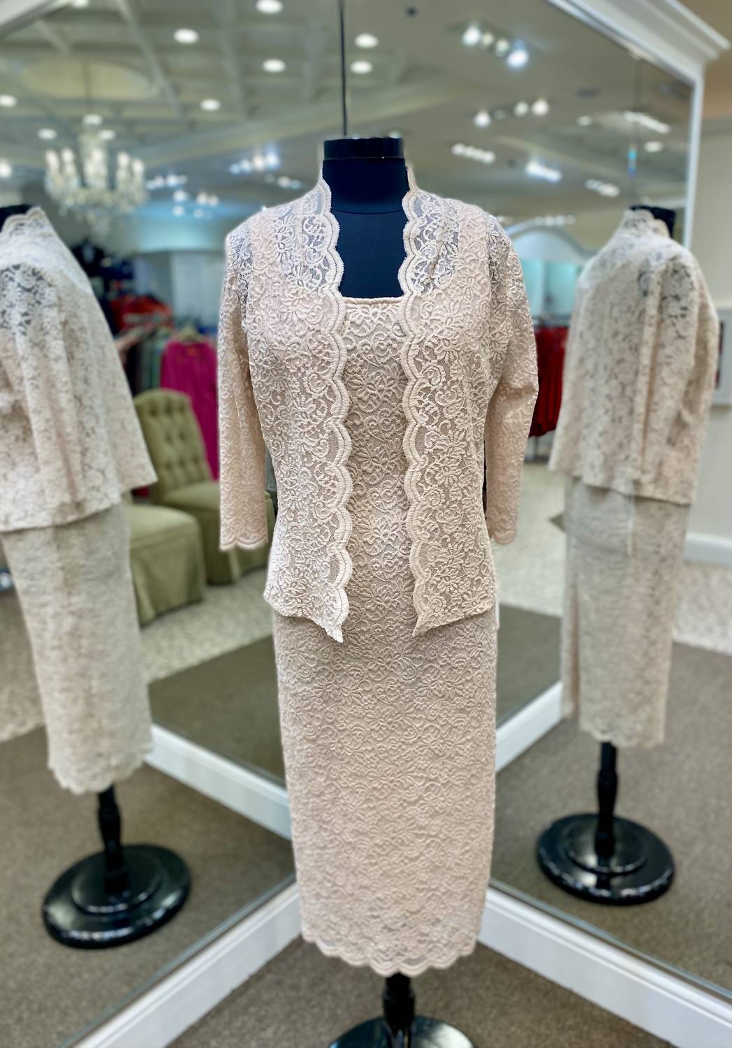 Magic Formals Moms - Women's Blanca Dress With Lace Jacket