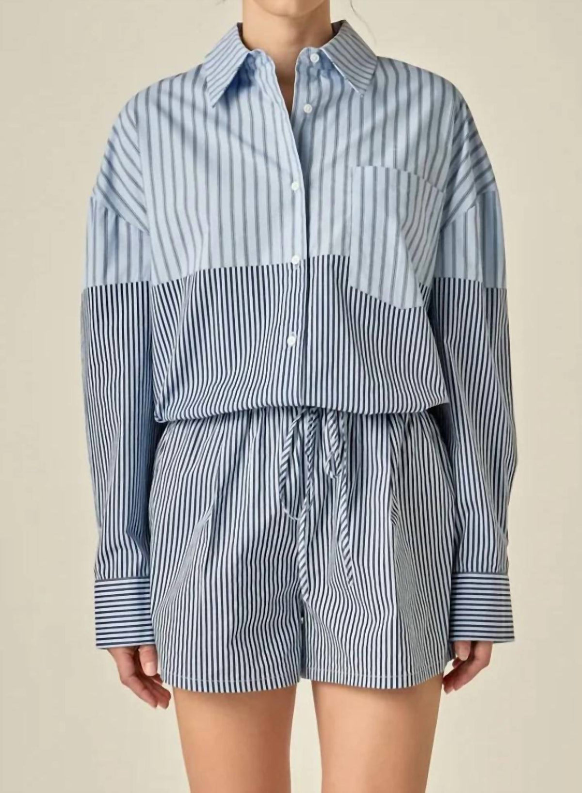 English Factory - Striped Drawstring Short