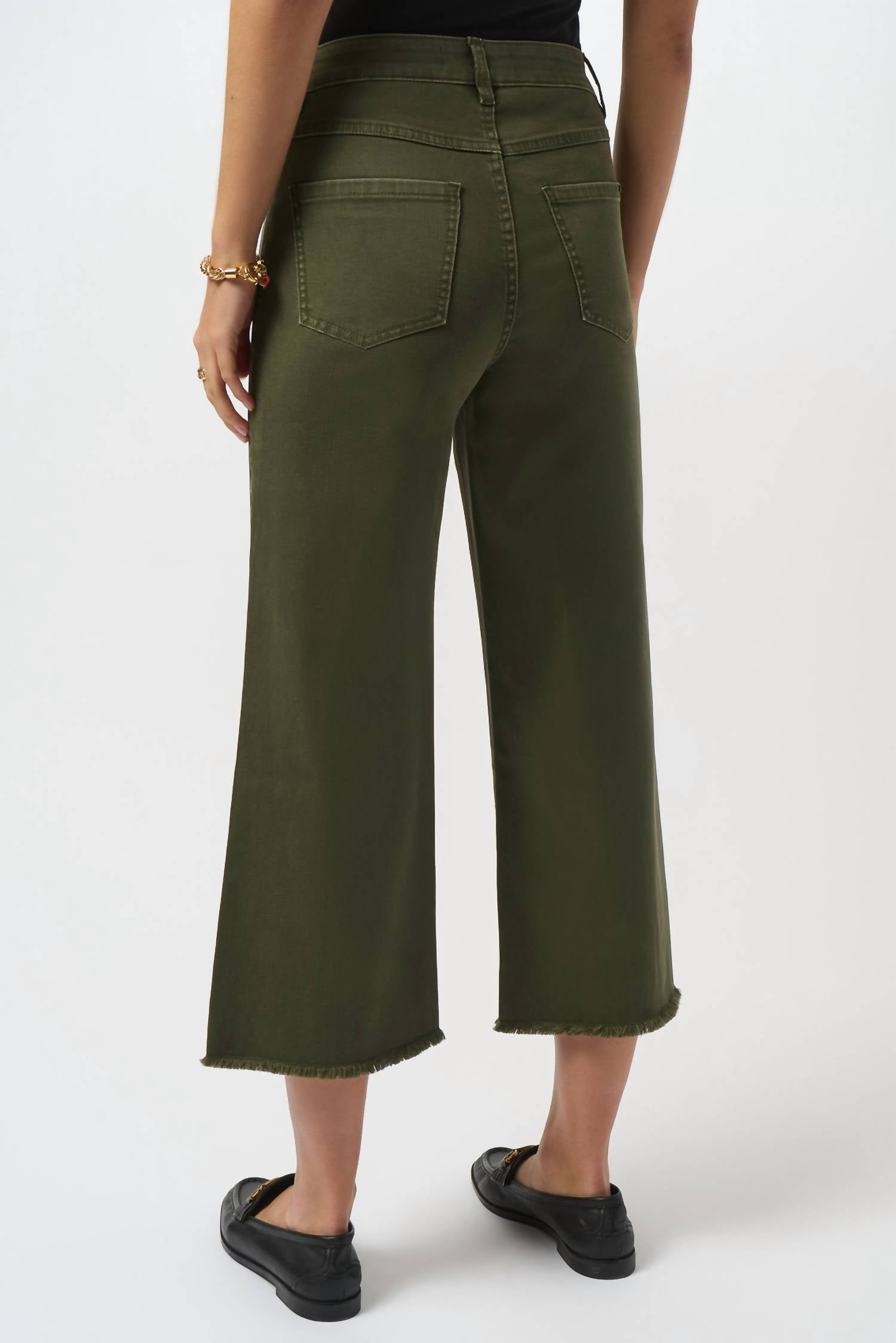 Joseph Ribkoff - Wide Leg Crop Trousers With Embellished Front Seam
