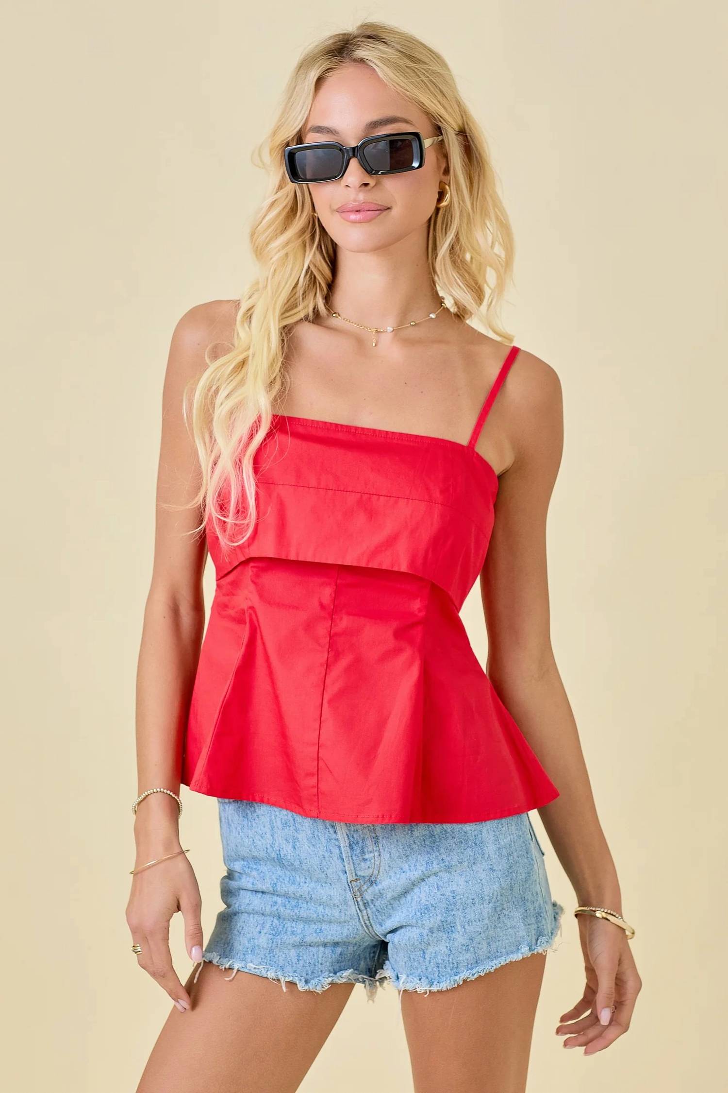 Day + Moon - Poplin Fit & Flare Tank