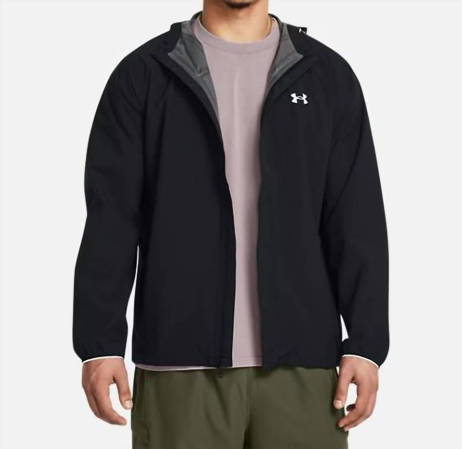 UNDER ARMOUR Men's Stormproof Cloudstrike Rain Jacket in black - men's jacket