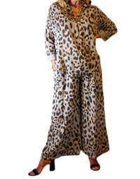 Look Mode Usa - Cheetah Print High Low Pullover Top