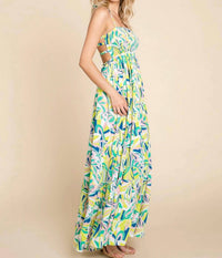Rolypoly - Floral Halter Cami Sun Maxi Dress