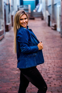 Layerz Clothing - Denim Embroidered Blazer