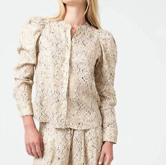 Lanhtropy - LILIUM METALLIC LINEN SHIRT - SNAKE PRINT