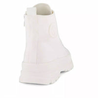 Andrea - Women's Canvas Sneaker Booties With Side Zipper