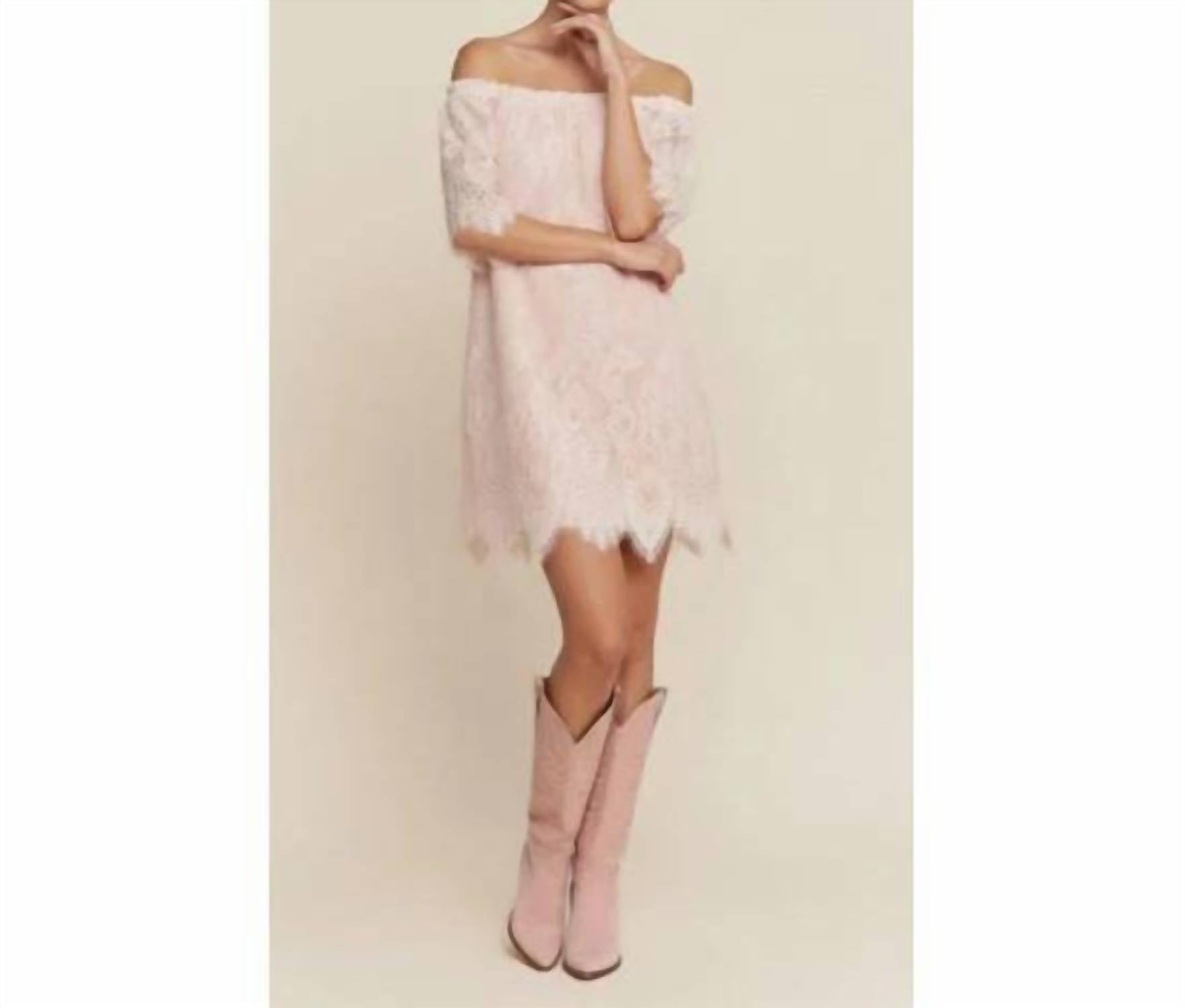 J.Nna - Lace Off-shoulder Mini Dress