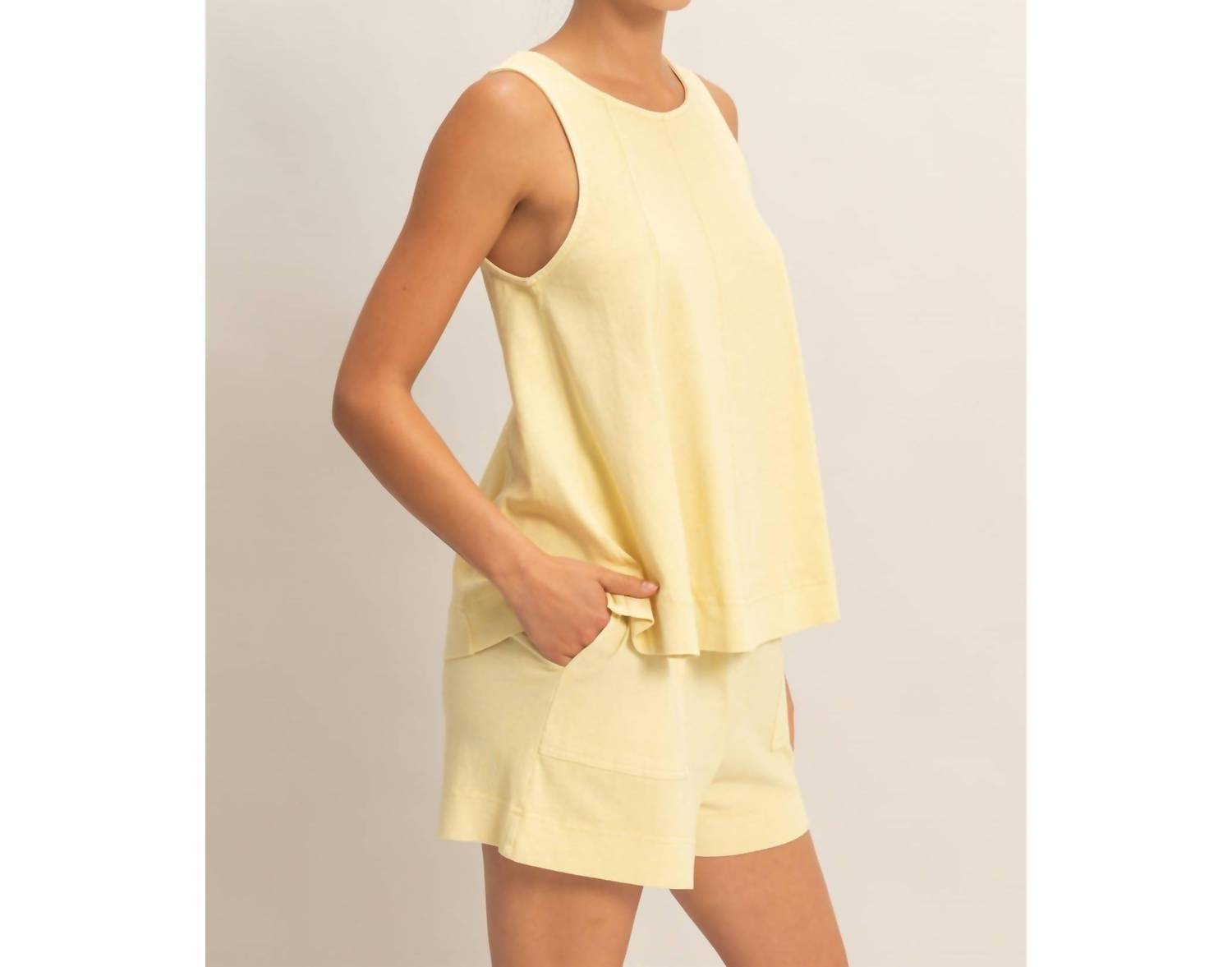 HYFVE Sleeveless Top & Shorts Set in butter yellow - women's sleepwear - view 6