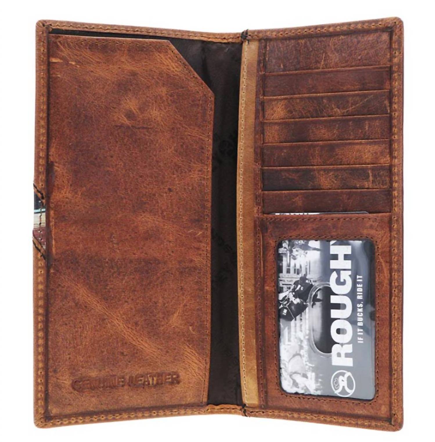 HOOEY Serape Rodeo Wallet in brown multi - men's bag - detail view