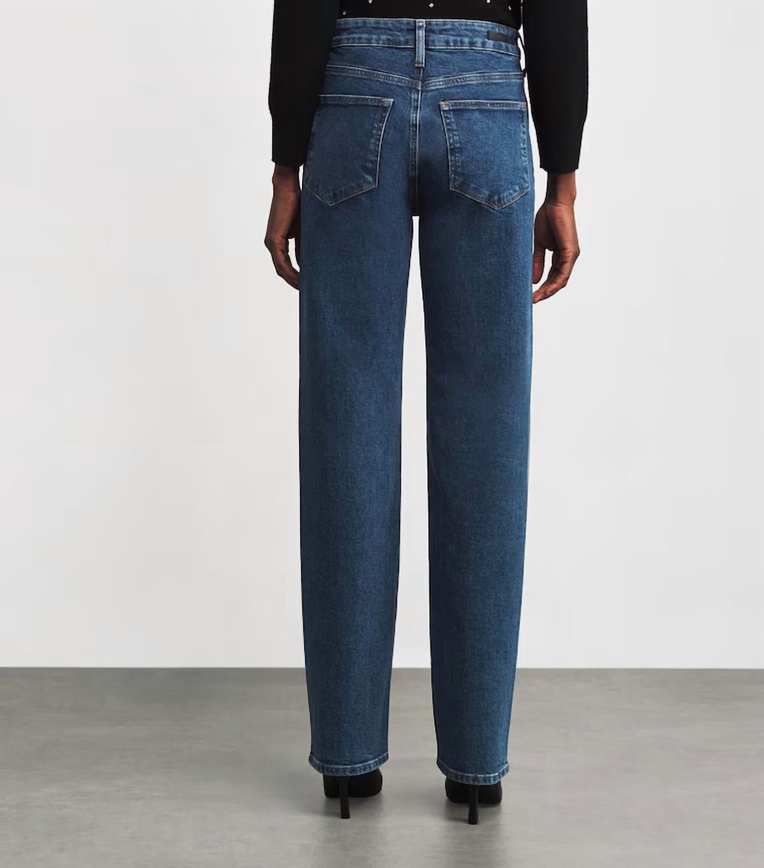 Paige - Embellished Stevie High Rise Straight Jeans