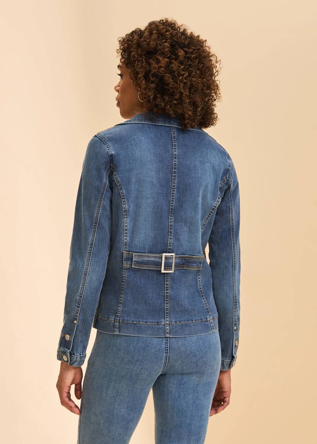 Fdj - Denim Button Front Blazer