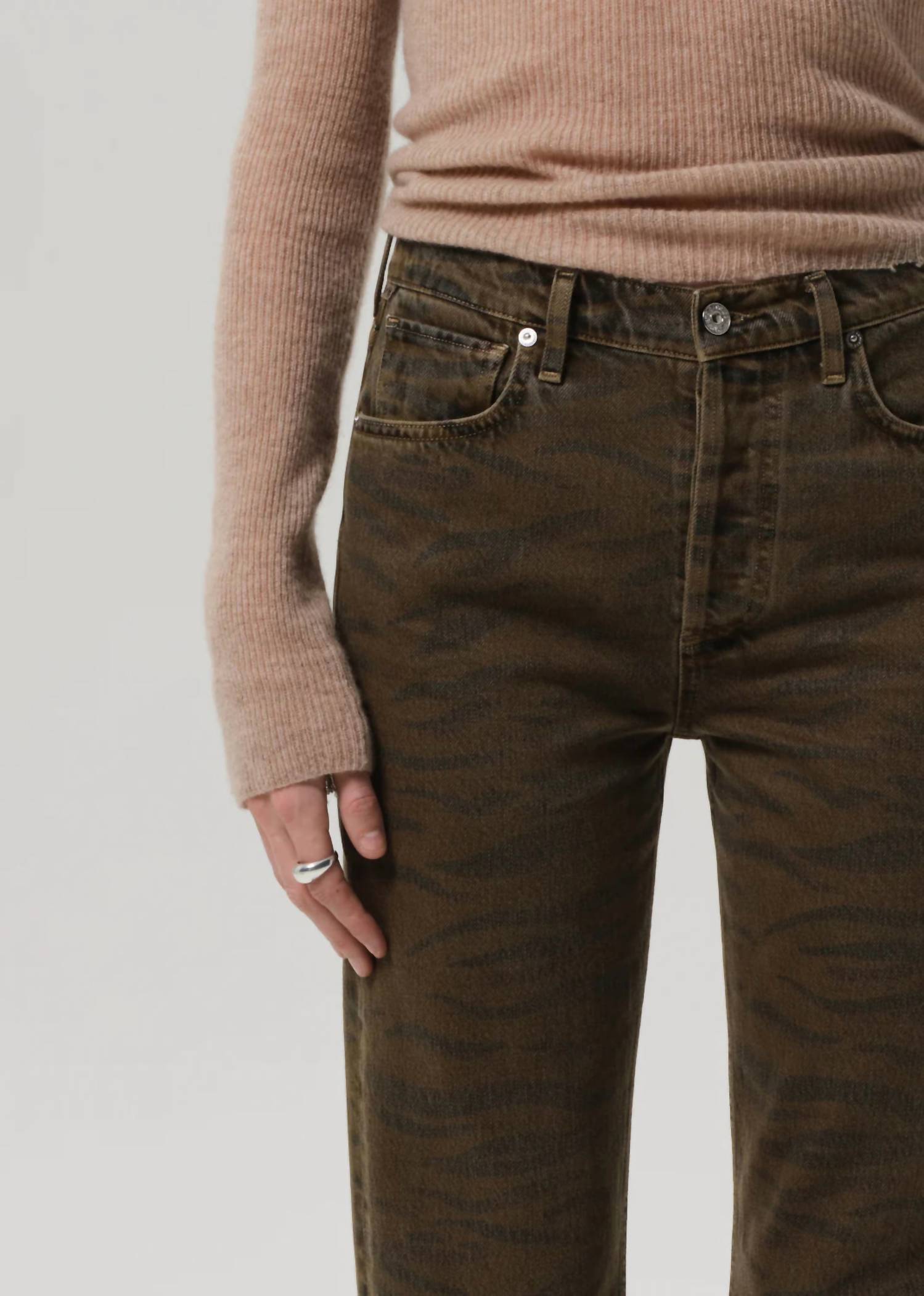 Citizens of Humanity Women's Blaine Straight Pants in olivine zebra - women's pants - view 5