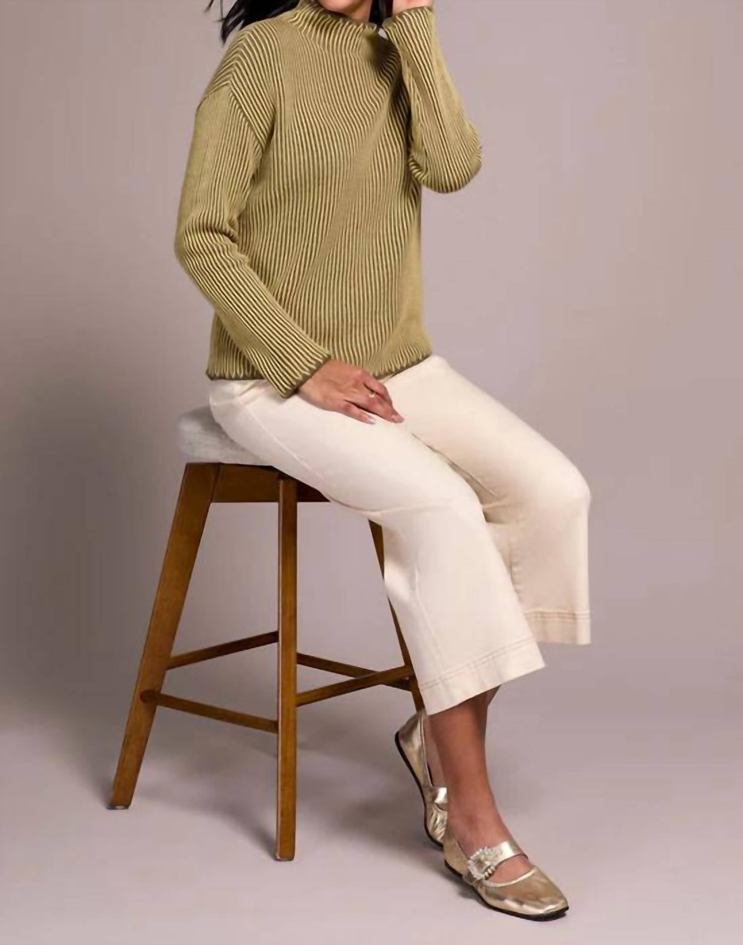 Tribal - Combed Cotton Two Tone Rib Sweater