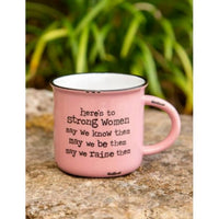 Natural Life Here’s to Strong Women Enamel Look Ceramic Mug in pink - item