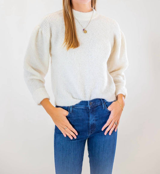 Fass Boucle Puff Sleeve Pullover Sweater