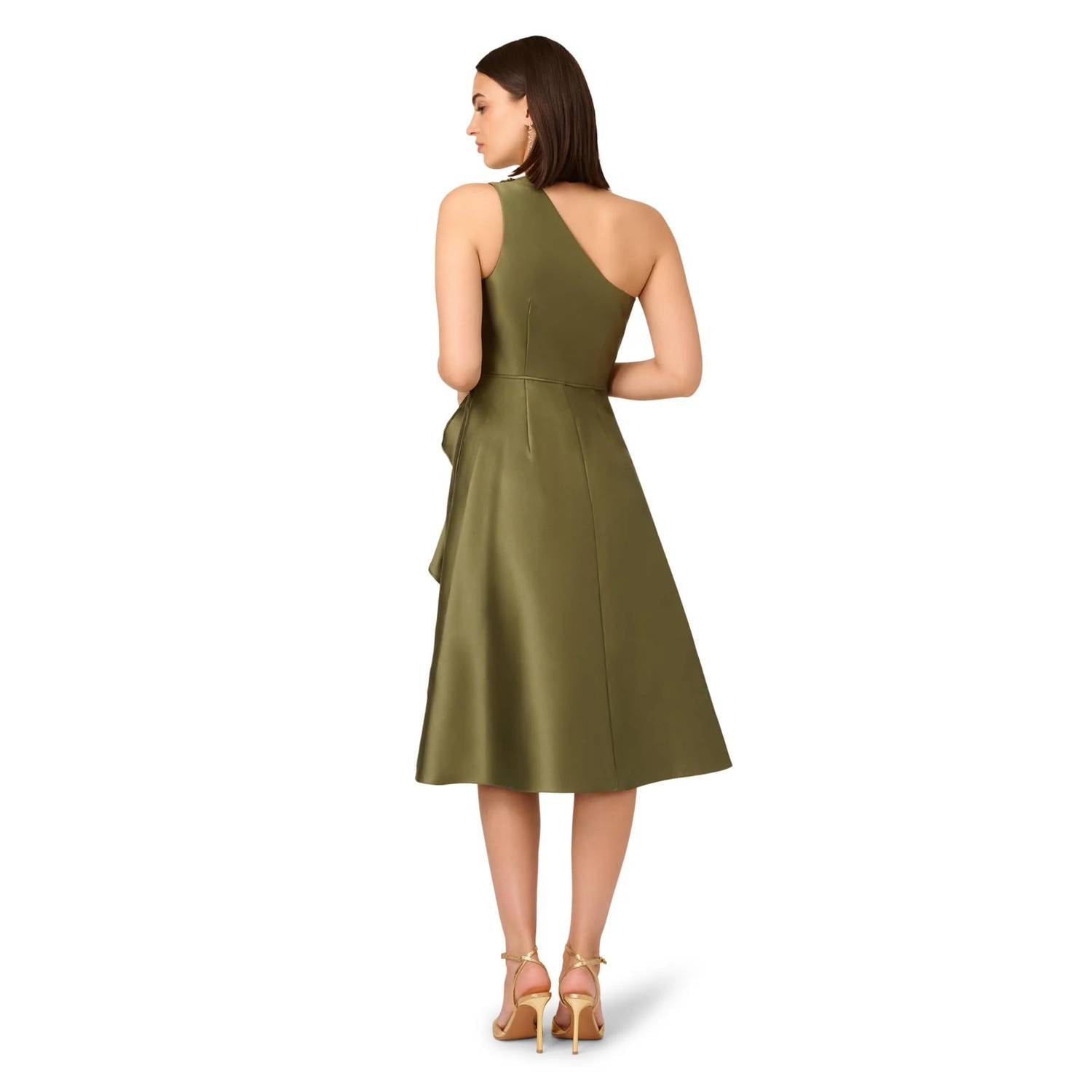 Adrianna Papell - One Shoulder Mikado Midi Dress