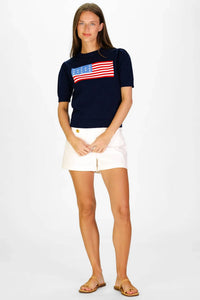 Duffield Lane - Puff Sleeve Flag Sweater