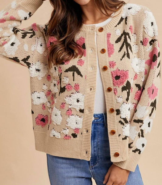 Anniewear - Boucle Floral Cardigan