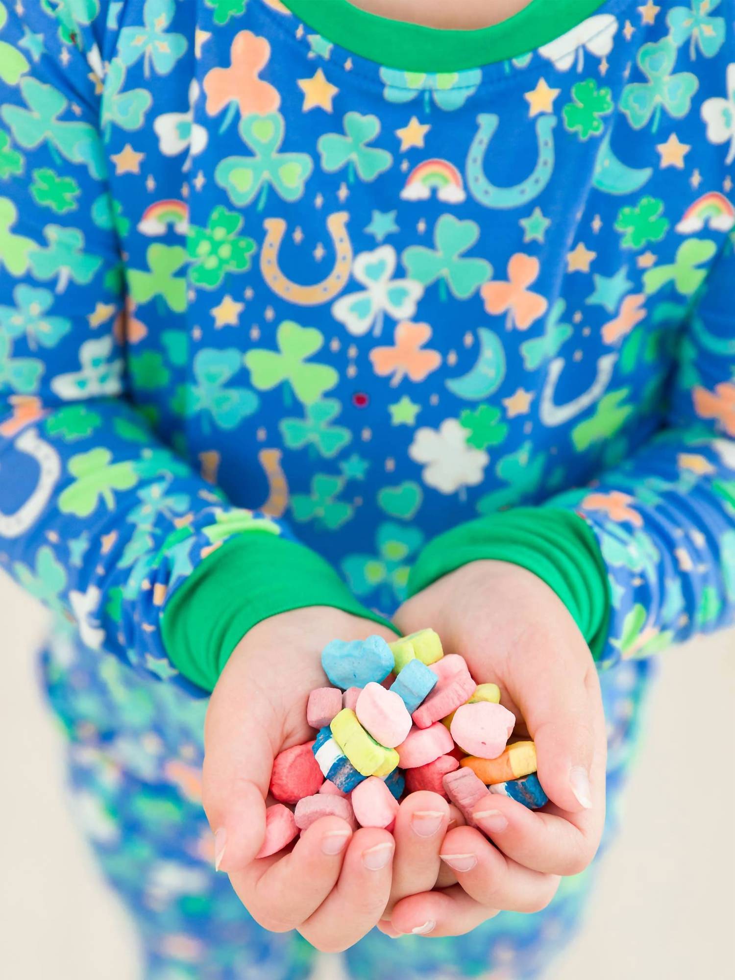 RuffleButts Boy's Softsnooze Lucky Day Long Sleeve Pajama Set in blue - kids' sleepwear - alternate view