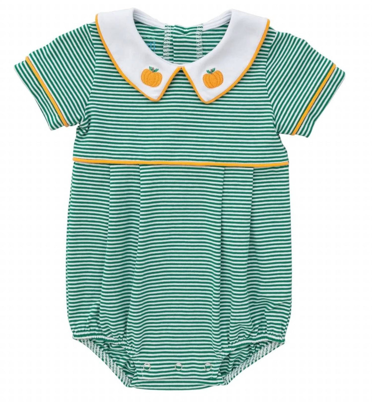 Itsy Bitsy - Boy's Pumpkin Collared Bubble Romper