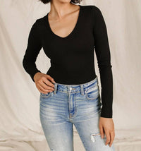 Ampersand Ave - Long Sleeve V Neck Bodysuit