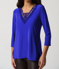 Joseph Ribkoff - Soutache V-Neck Tunic Top