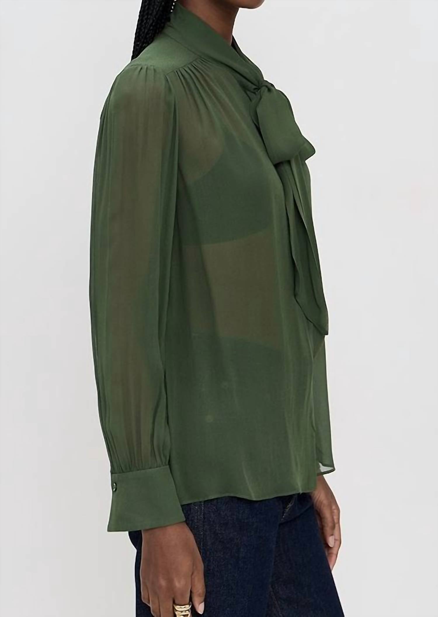 Alice + Olivia - Thayer Tie Neck Slouchy Blouse