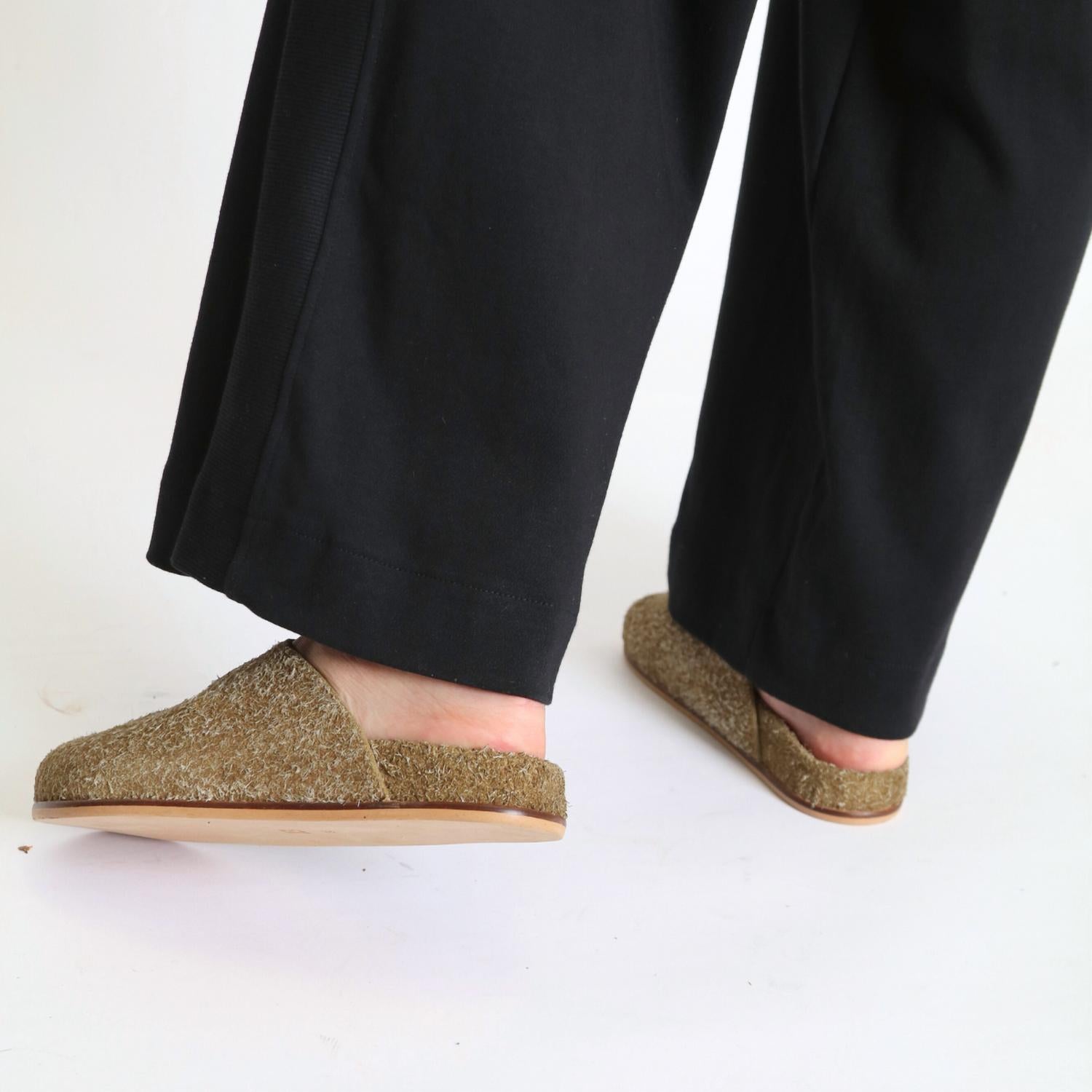 INTENTIONALLY BLANK Women's Agatha Brushed Suede Slip On Mules in khaki - women's shoe - view 6