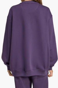 adidas Essentials Oversized Crew Sweatshirt in purple - women's top - alternate view