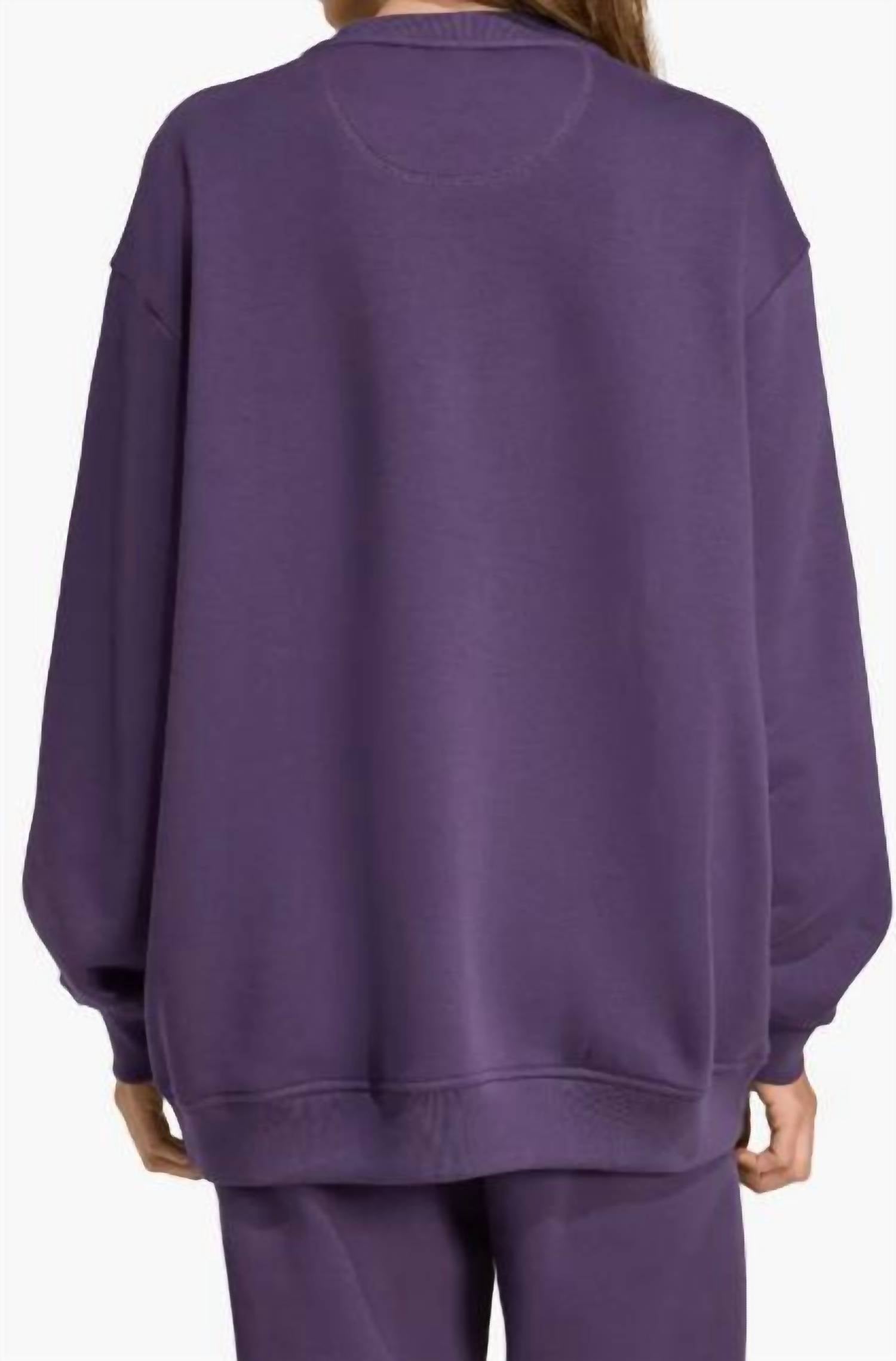 adidas Essentials Oversized Crew Sweatshirt in purple - women's top - alternate view
