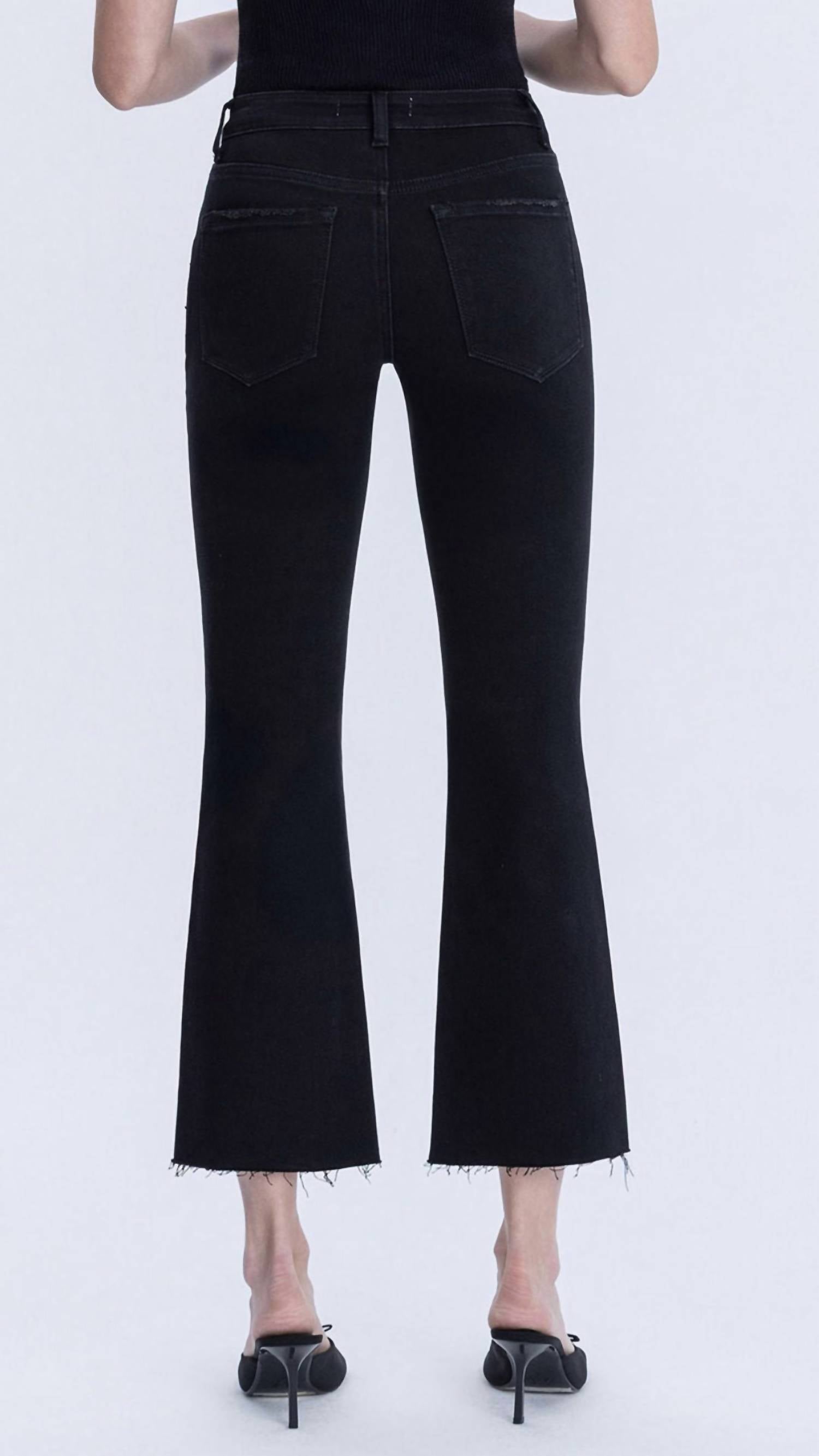 Lovervet - Mid Rise Raw Hem Bootcut Jean